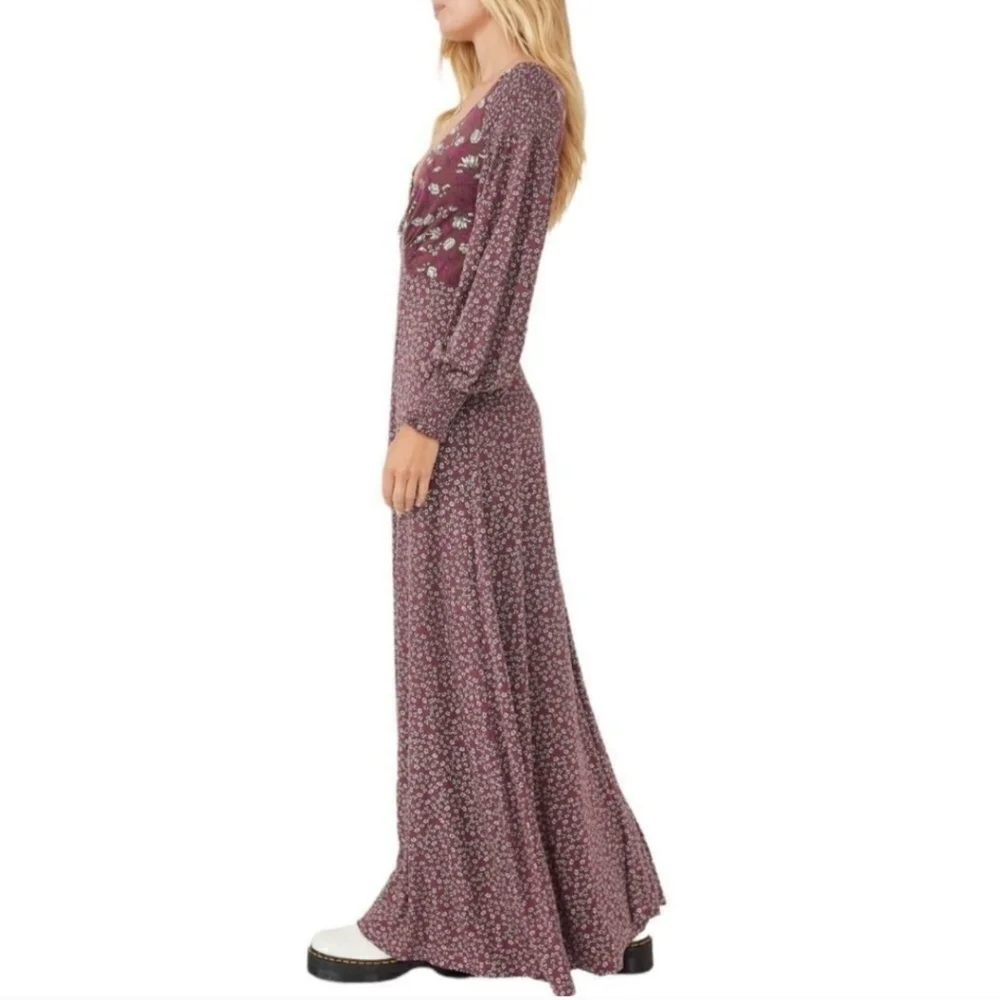 Free People Love Story Floral Long Sleeve Maxi Dress